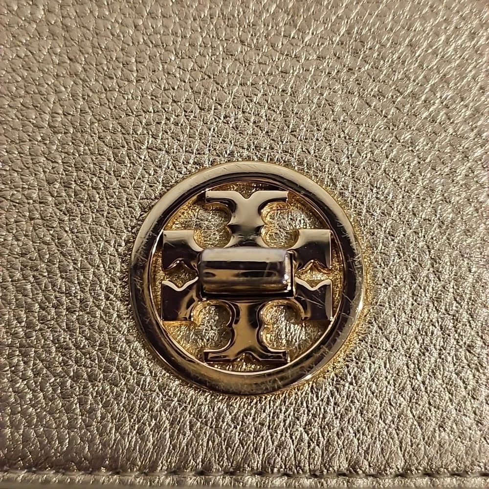 Tory Burch Gold Leather Adalyn Chain Clutch Like New